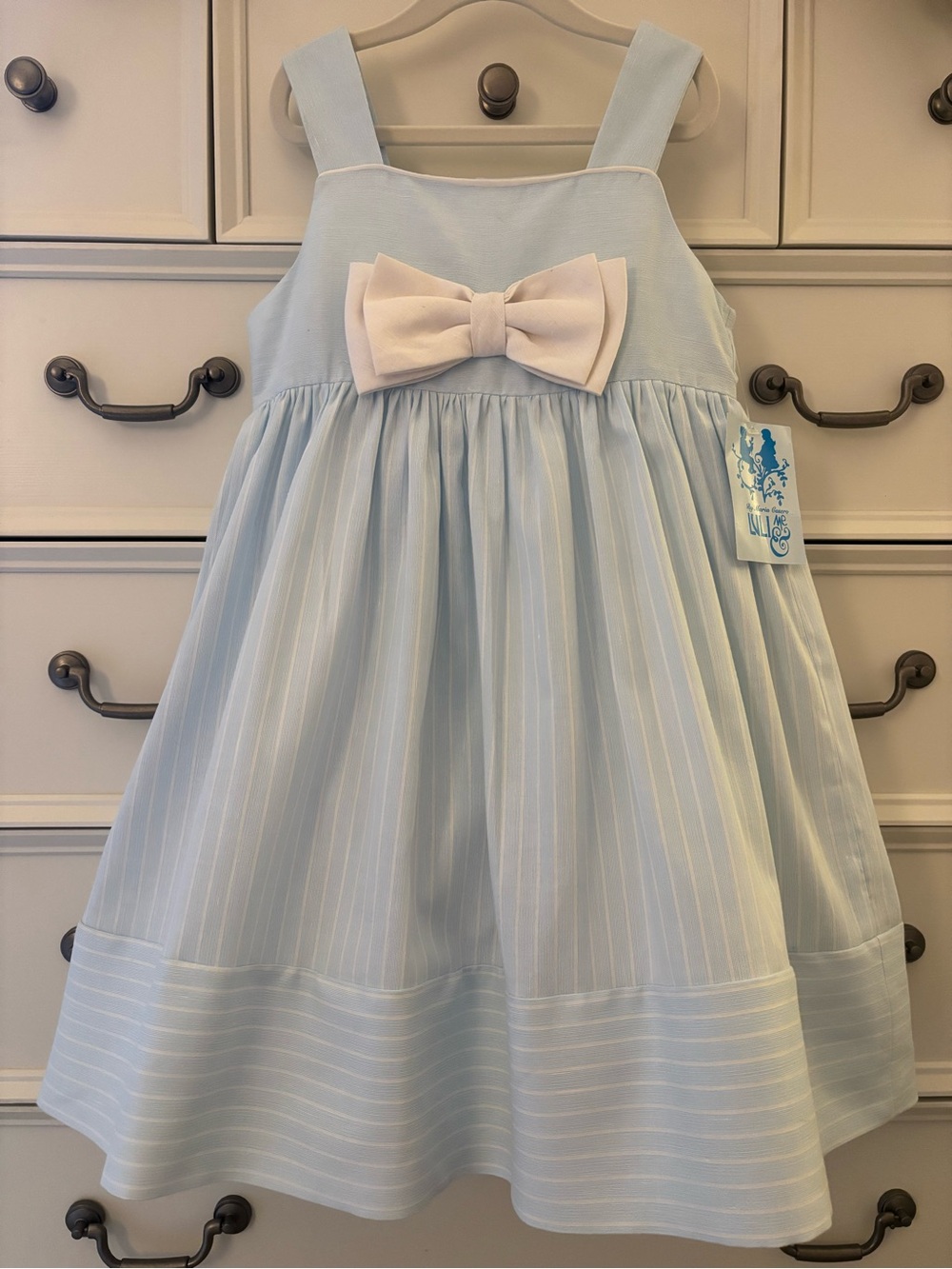 NWT Luli & Me Light Blue Bow Sundress Dress Size 6X